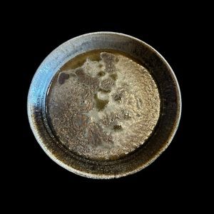 Vintage Green & Brown Glazed Studio Art Pottery Pie Quiche Dish 9.5" x 1.5"